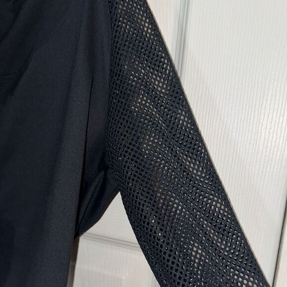 FABLETICS x Demi lovato Black bella midi  Mesh Sleeve full zip  jacket - Picture 7 of 13